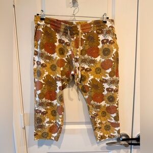 Kate Quinn Organic Cotton Capri Pants | XXL | Rare Retro Sunflower | HTF